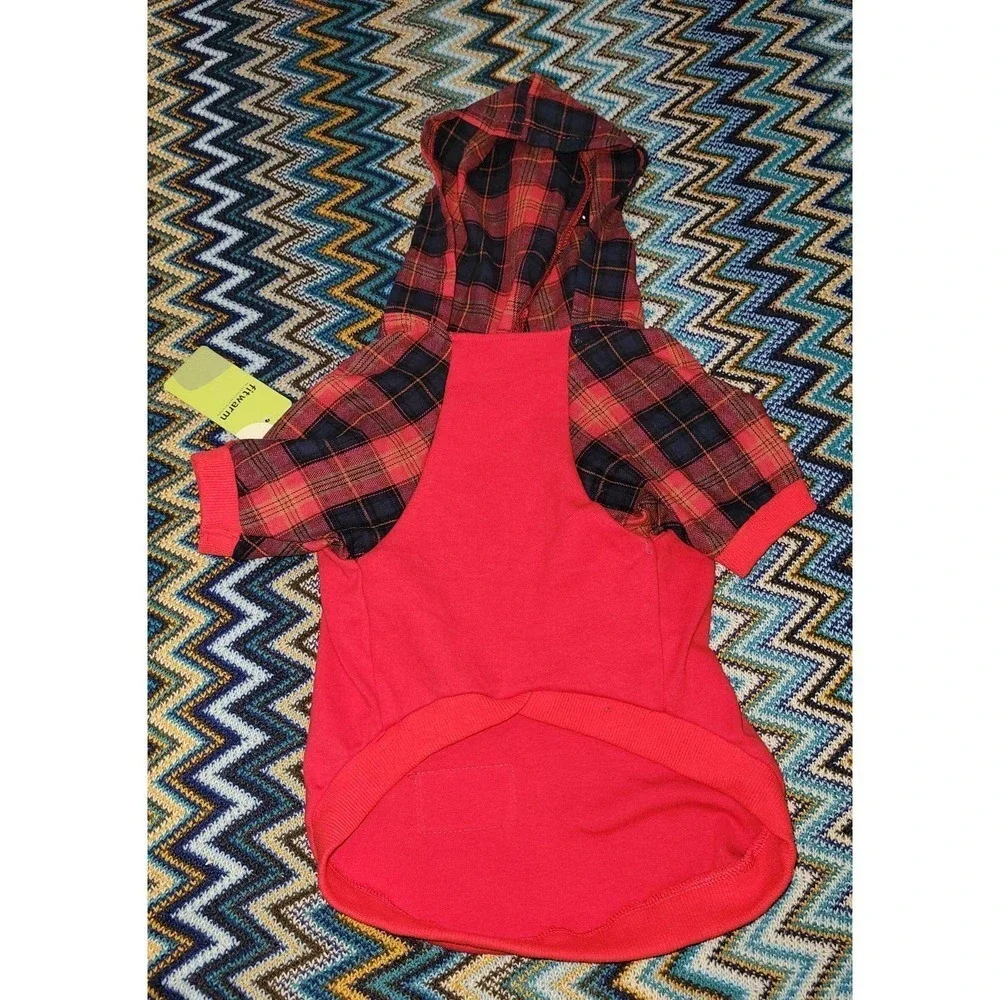Dog hoody xl Red And Black Plaid